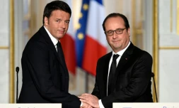 Matteo Renzi et François Hollande à l'Elysée le 26 novembre 2015