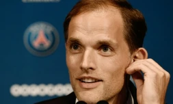 Le nouvel entraîneur allemand du PSG Thomas Tuchel en conférence de presse au Parc des Princes à Paris, le 20 mai 2018