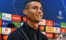 L'attaquant de la Juventus Cristiano Ronaldo en conférence de presse le 22 octobre 2018