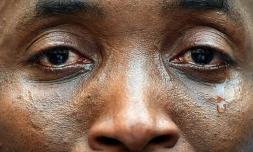 Aboubakar Soumahoro le 23 avril 2015 lors d'une manifestation pour les droits des sans-papiers