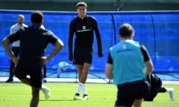 Le milieu Dele Alli (c) lors d'une séance d'entraînement de l'équipe d'Angleterre, le 23 juin 2018 à Repino