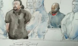 Croquis d'audience du procès de Jawad Bendaoud, le 26 janvier 2017 au tribunal de Bobigny