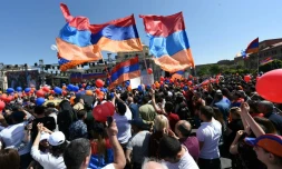 Manifestation de l'opposition Ă Erevan, le 1er mai 2018