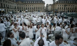 "Dîner en Blanc", le 8 juin 2016 Place Vendôme à Paris