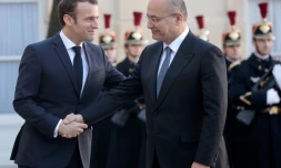 Le président français Emmanuel Macron et son homologue irakien, Barham Saleh à l'Elysée, le 25 février 2019