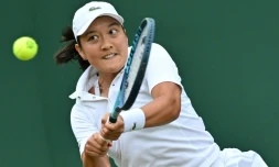 La Française Harmony Tan contre l'Espagnole Sara Sorribes au 2e tour de Wimbledon, le 30 juin 2022 à Londres 