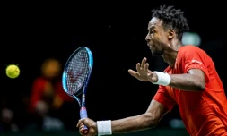 Le Français Gaël Monfils lors du tournoi de Rotterdam le 16 février 2019