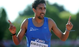 Morhad Amdouni, champion de France du 5000 m le 24 juin 2016 à Angers