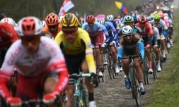 Le peloton lors de Paris-Roubaix 2019, le 14 avril