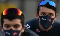 Le Colombien Egan Bernal (D), à Nice le 27 août 2020