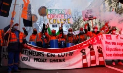 Manifestation le 4 février 2021 à Paris pour l'emploi et la défense des services publics, à l'appel de la CGT notamment