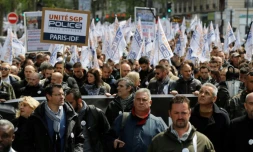 Manifestation de policiers à Paris le 26 avril 2017