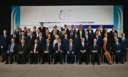 Photo de famille des participants au G20 à Lima, le 8 octobre 2015