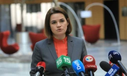 L'opposante bélarusse Svetlana Tikhanovskaïa à Vilnius, le 24 mai 2021