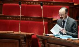 Le Premier ministre Edouard Philippe à l'Assemblée nationale avant la séances des questions au gouvernement, le 25 février 2020