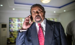 L'opposant gabonais Jean Ping à son QG de campagne, le 28 août 2016 à Libreville