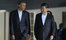 Le président Barack Obama reçoit son homologue chinois Xi Jinping le 24 septembre 2015pour un dîner informel à Blair House, à Washington
