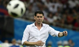 Le sélectionneur de l'Espagne Fernando Hierro lors du match contre le Portugal au Mondial, le 15 juin 2018 à Sotchi