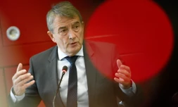 Wolfgang Niersbach en conférence de presse, le 22 octobre 2015 à Francfort 
