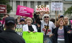 Manifestation contre l'abrogation de l'Obamacare à Washington le 4 mai 2017