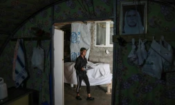 Une déplacée yazidie dans le camp de Chamishko, près de la ville de Zakho, dans le Kurdistan irakien, le 5 mai 2022
