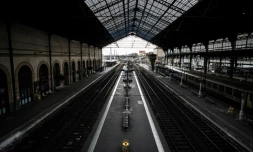 La gare de Lyon Perrache pendant la grève le 3 avril 2018