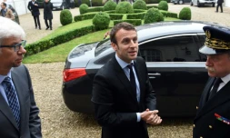 Le ministre de l'Economie Emmanuel Macron le 31 mai 2016 à Valenciennes, dans le nord de la France