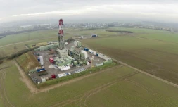 Le site de forage du projet REGALOR II, piloté par La Française de l’Énergie, le 23 janvier 2026 à Pontpierre, en Moselle