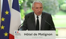 Le Premier ministre François Bayrou le 26 juin 2025, à l'hôtel Matignon, à Paris