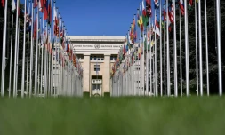 Le siĂšge de l'ONU Ă GenĂšve, Suisse, le 4 septembre 2018