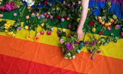 Manifestation en juin 2017 devant l'ambassade de Russie à Londres pour dénoncer le sort des homosexuels en Tchéchénie