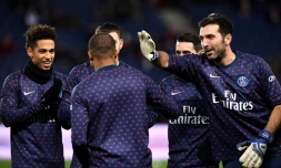 Les joueurs du PSG juste avant leur dernier match de l'année contre Nantes, au Parc des Princes, le 23 décembre 2018