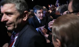 François Fillon à son arrivée à un meeting le 9 mars 2017 à Besançon