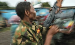 Des miliciens amhara à l'entrainement à Dessie le 24 août 2021 