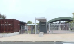 Capture vidéo de l'entré du lycée Edouard-Branly à Créteil le 22 octobre 2018