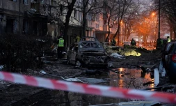 AprÚs des frappes russes sur Kiev, le 13 décembre 2023