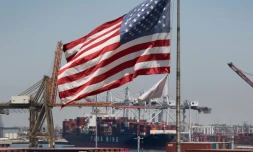 Un porte-conteneurs en provenance d'Asie dans le port de Long Beach, en Californie, le 1er août 2019