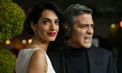 George Clooney et son épouse Amal à l'avant-premiÚre de "Ave César" le 1er février 2016 à Westwood, en Californie