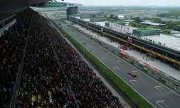 Le circuit de F1 de Shanghai vu depuis les tribunes, le 14 avril 2019  