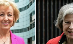 Photo-montage de portraits de Andrea Leadsom (g) et Theresa May