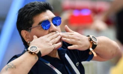 Diego Maradona lors du Mondial en Russie, le 30 juin 2018 Ă Kazan