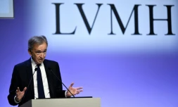Le pdg français du numéro un mondial LVMH Bernard Arnault lors de la présentation des résultats 2023 le 25 janvier à Paris