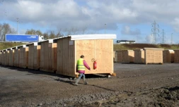 Vue du nouveau camp de migrants de Grand-Synthe, dans le nord de la France, le 7 mars 2016