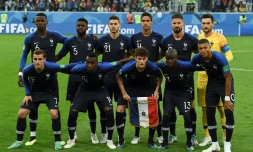L'équipe de France avant sa demi-finale face à la Belgique, à Saint-Pétersbourg, le 10 juillet 2018