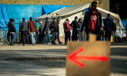 Des Kurdes irakiens dans le camp de Grande-Synthe (Nord), le 4 octobre 2016