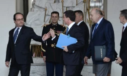 Le président François Hollande et le Premier ministre Manuel Valls le 13 juillet 2016 à l'Elysée à Paris