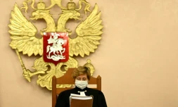 La juge de la Cour suprême russe Alla Nazarova demande la fermeture de l'ONG Memorialà Moscou le 28 décembre 2021