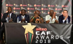 Les dirigeants du football africain lors de l'attribution des CAF Awards 2018, le 7 janvier 2019