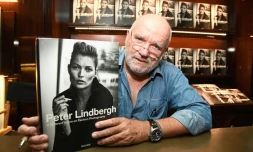 Peter Lindbergh lors de la publication d'un de ses livres, en septembre 2016 Ă Los Angeles