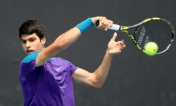 L'Espagnol Carlos Alcaraz lors de l'Open d'Australie, à Melbourne, le 11 février 2021